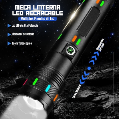 MEGA LINTERNA LED RECARGABLE🔥