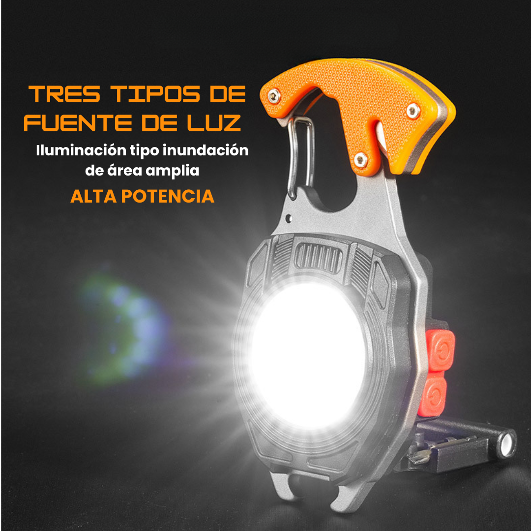 ELITE LLAVE LED🔑🔦🔥 llavero multifunción con linterna, encendedor, cortador, llaves extra, imán y silbato