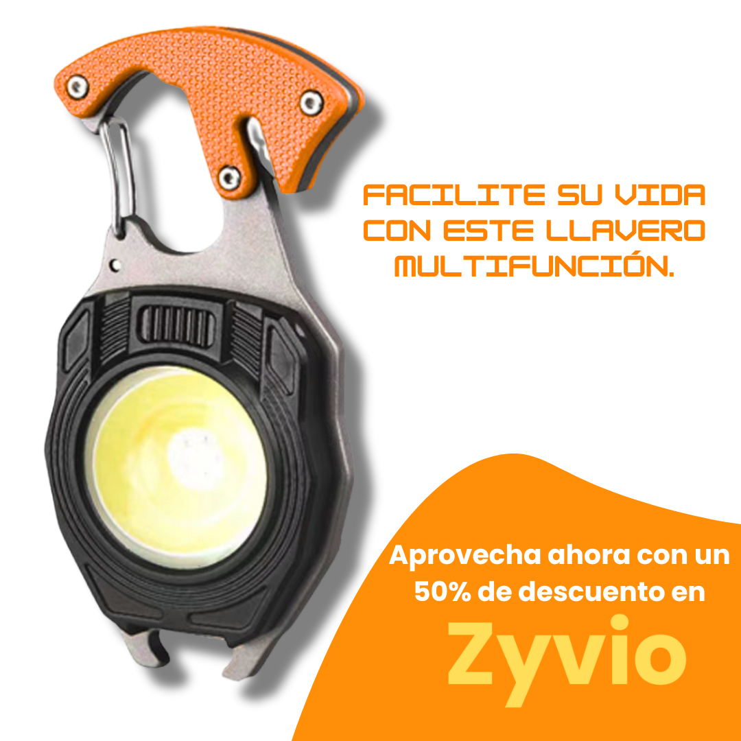 ELITE LLAVE LED🔑🔦🔥 llavero multifunción con linterna, encendedor, cortador, llaves extra, imán y silbato